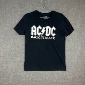ACDC Back in Black Band T Shirt Medium Rock and Roll Graphic Tee‎